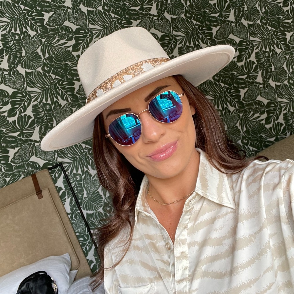 NWT 12th Tribe silky cream zebra button up